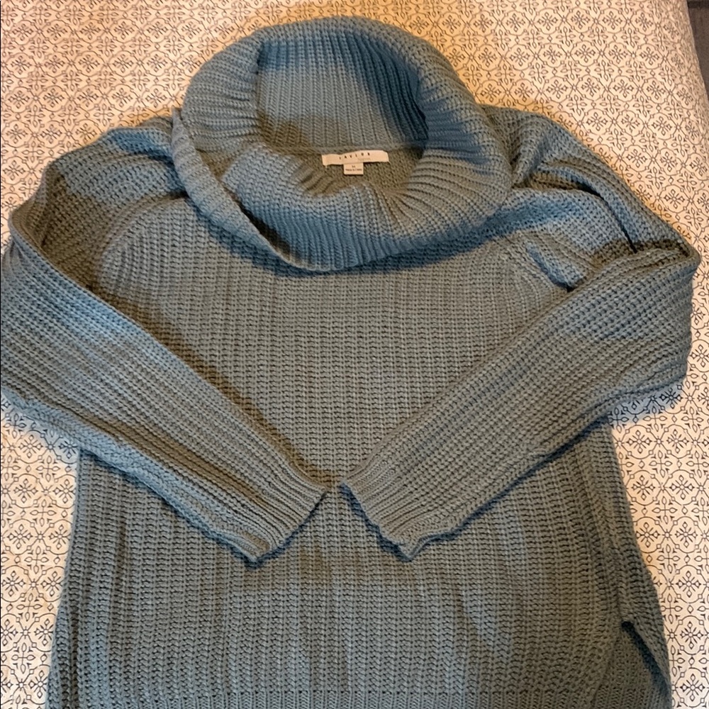 FAVLUX Gray Chunky Knit Cowl Neck Sweater